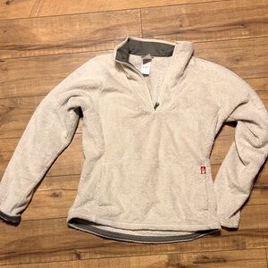 The North Face Gray and Cream Fleece Pullover